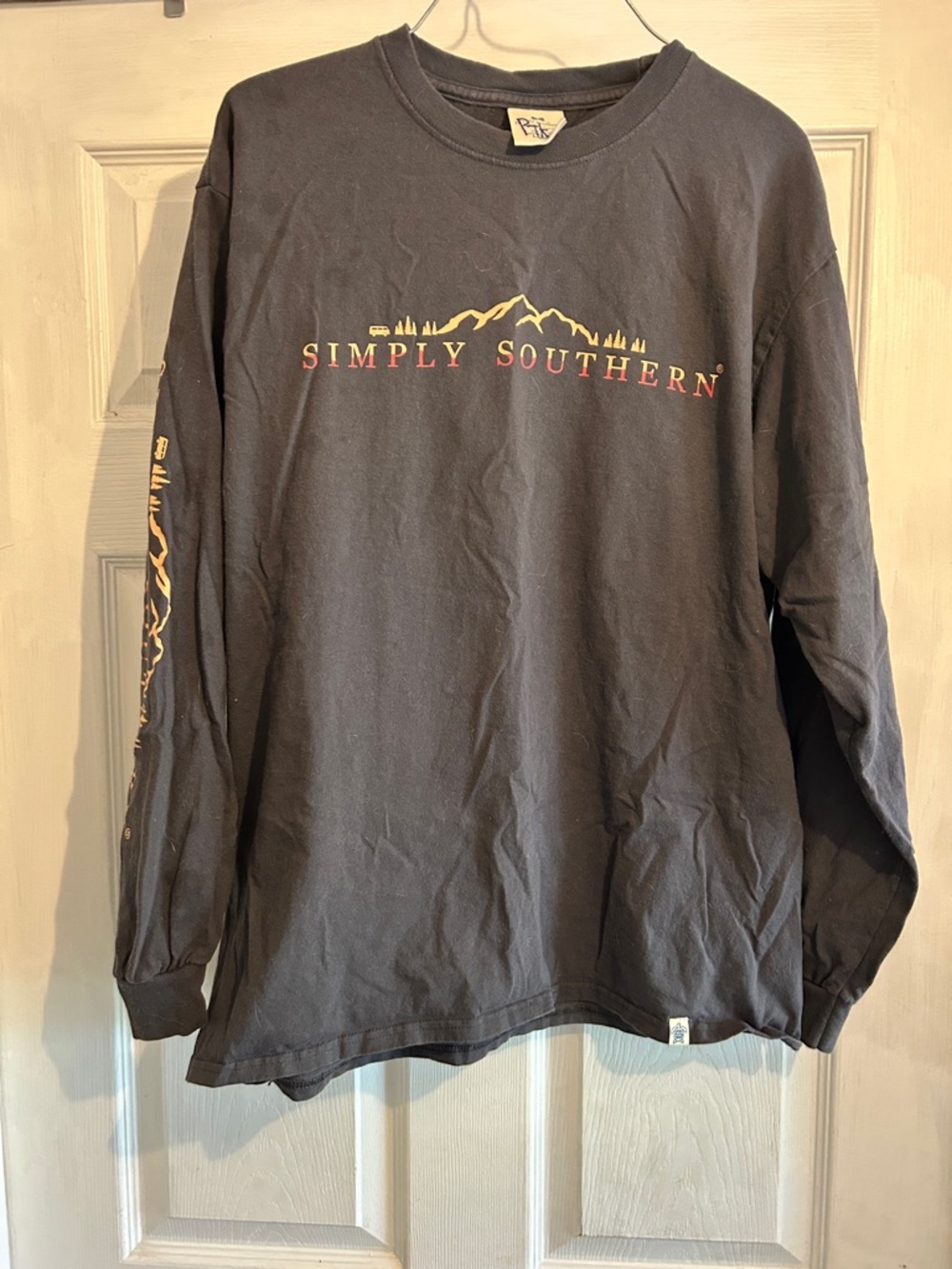 Simply Southern Black Long-Sleeve Tee with Yellow Graphic